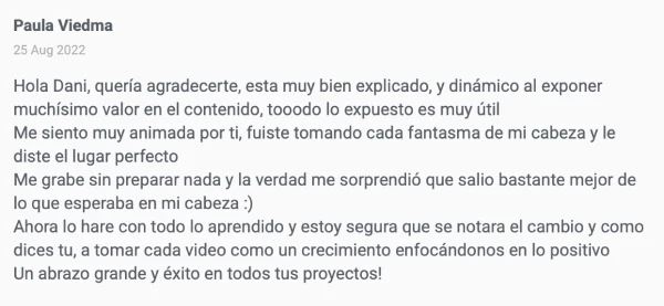 Testimonio de alumna