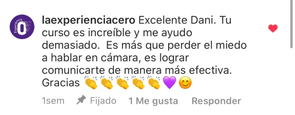Testimonio de alumna