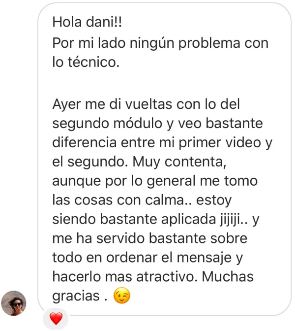 Testimonio de alumna